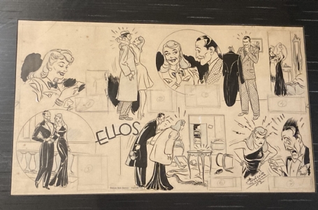 JOS LUIS SALINAS COMIC STRIP ORIGINAL ART * 'PATORUZU SEMANAL' #308 1943, Comic Art