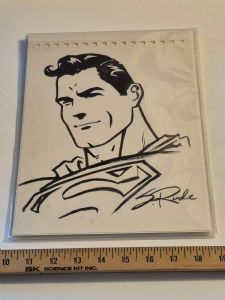 Steve Rude Superman Original Comic Book Sketch art, Comic Art