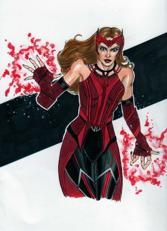Scarlet Witch by Erik Fidel, in Stephen B's Marvel's Scarlet Witch aka Wanda  Maximoff Comic Art Gallery Room