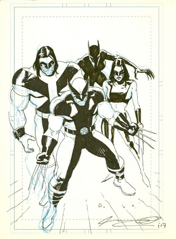 Ariel Olivetti X Force Wolverine X 23 Warpath And Wolfsbane In Alberto Vg S Ariel Olivetti Comic Art Gallery Room