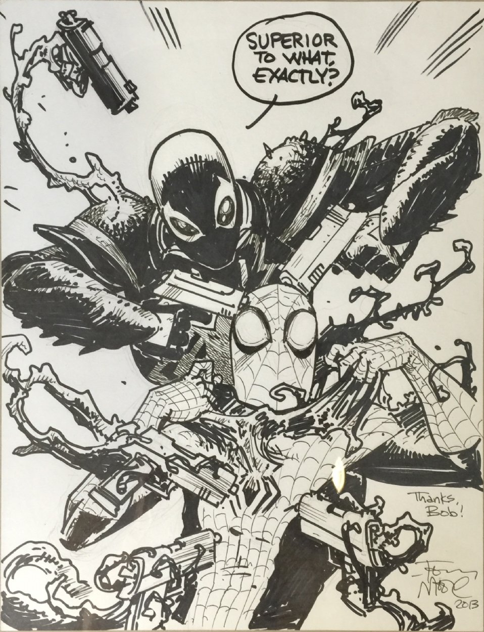 Tony Moore - Agent Venom vs Superior Spider-Man, in Robert Hanna's 2013  Comic Art Gallery Room
