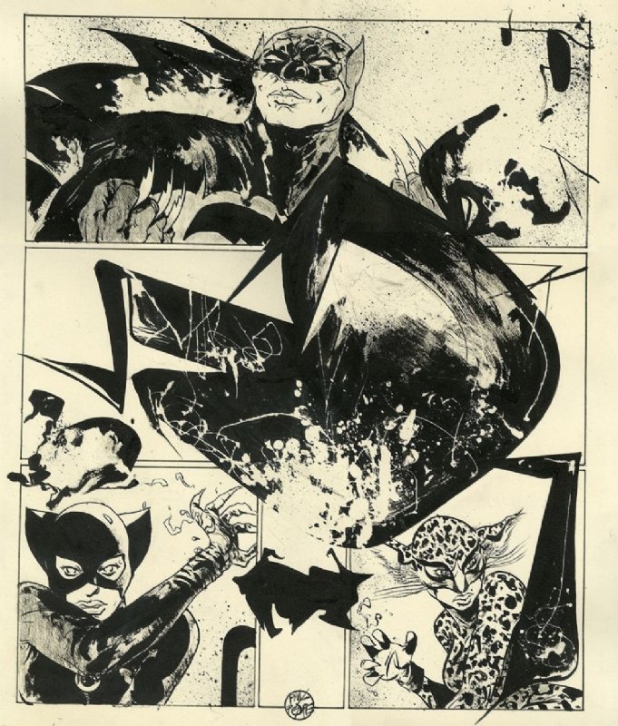Pope - Batman Abstract Expressionist Art Commission, in Carlo B's Main Comic Art Gallery Room