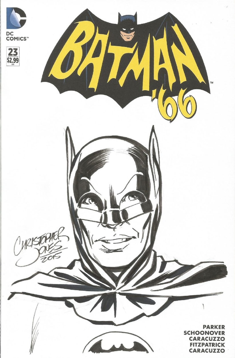 1966 Batman Adam West by Christopher Jones, in Marcio Escoteiro's Sketch /  Blank Covers Comic Art Gallery Room