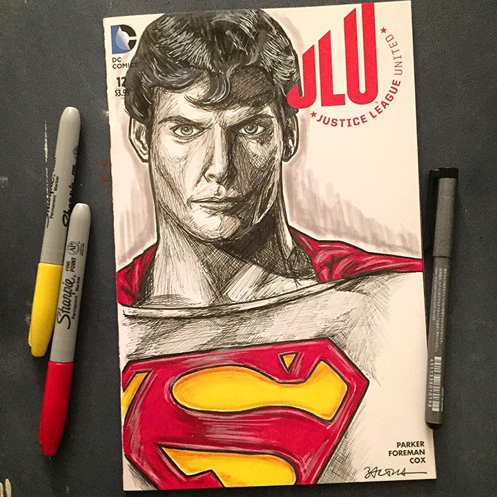 Superman, in Nicholas Baltra's My artwork Comic Art Gallery Room