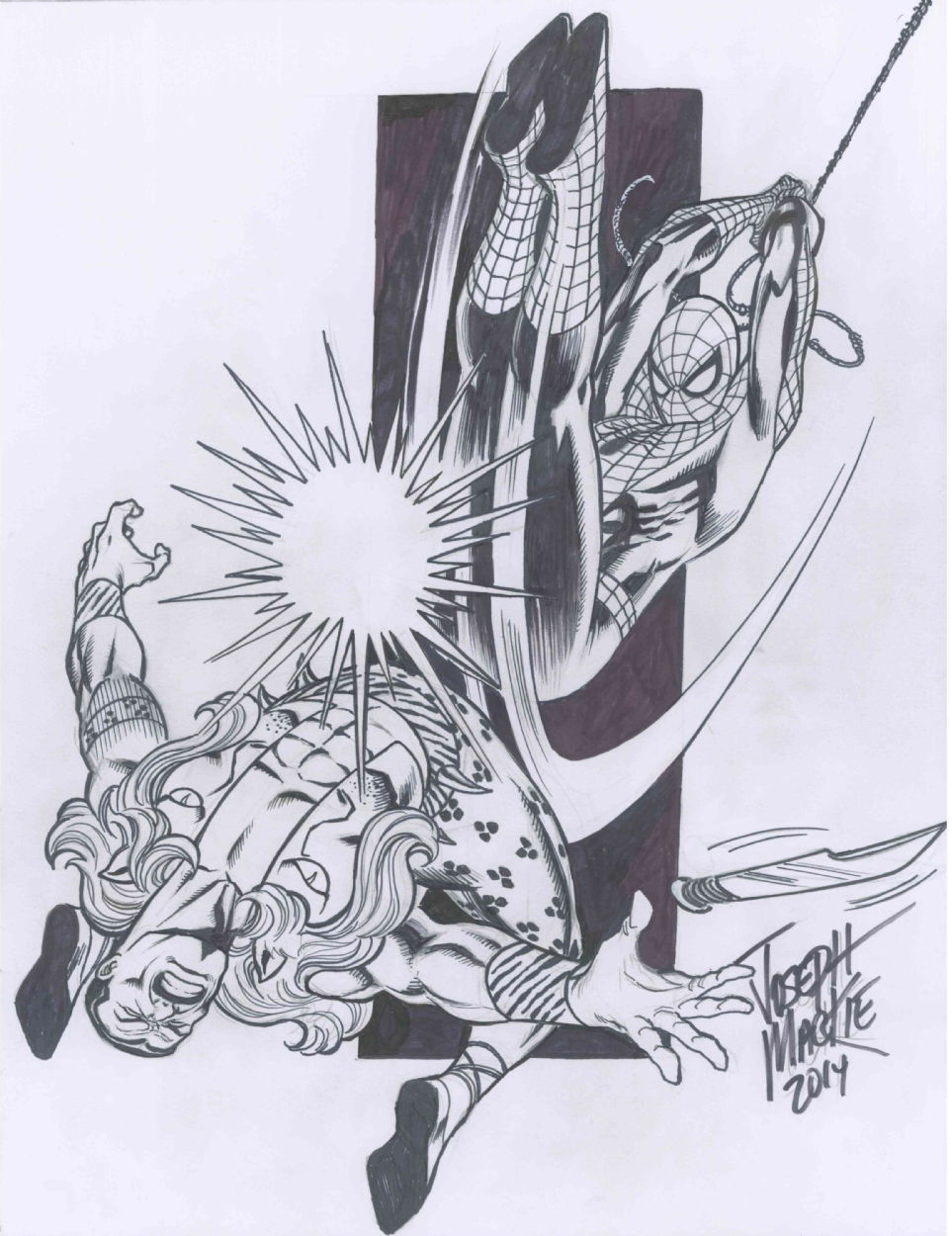 Kraven vs. Spider-man by Joseph Mackie, in Dustin Davis's My Sketch ...