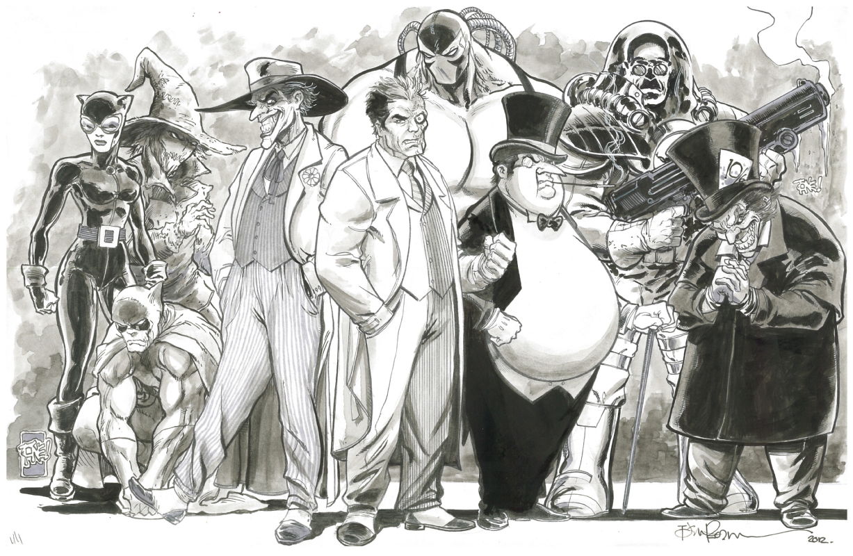 Batman Villains By Tone Rodriguez Catwoman Scarecrow Catman Joker Two Face Bane Penguin