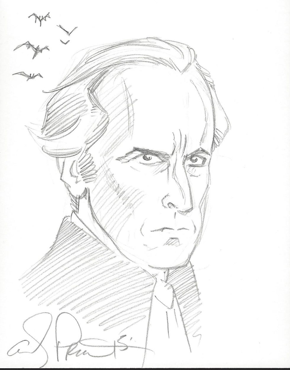 Christopher Lee, in Bill O'Donnell's Andy Price Comic Art Gallery Room