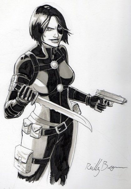 Domino, in Brett White's X-Force Comic Art Gallery Room