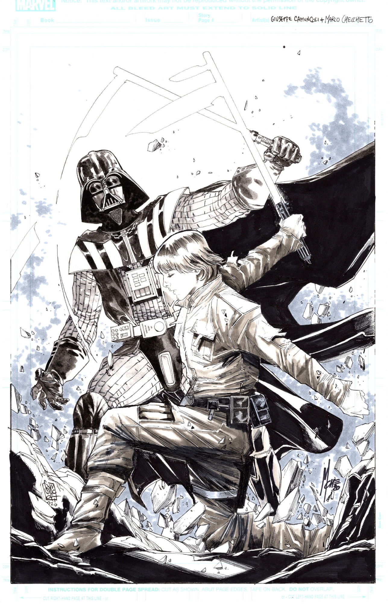 Vader vs Luke, in M L's Star Wars Comic Art Gallery Room