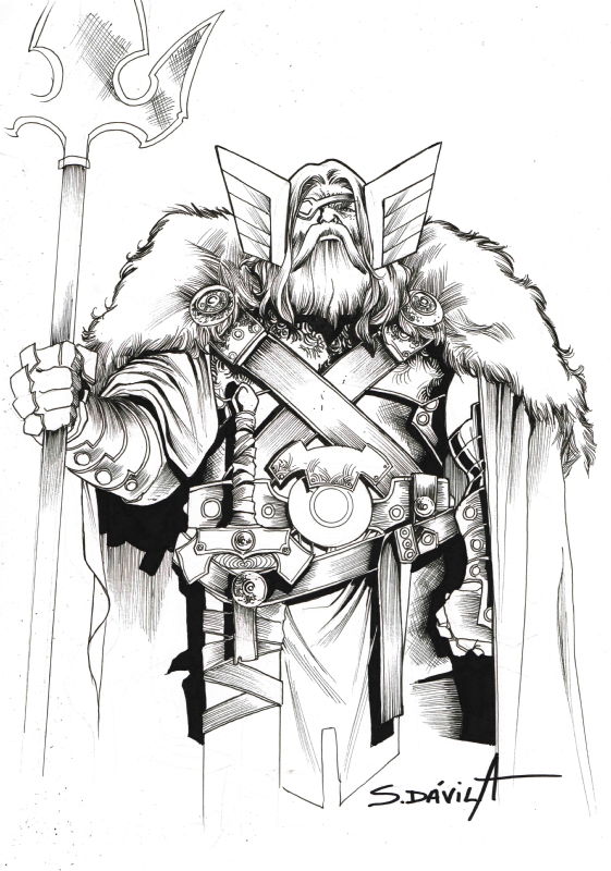 Odin, in SERGIO DAVILA's Inktober 2020 Comic Art Gallery Room