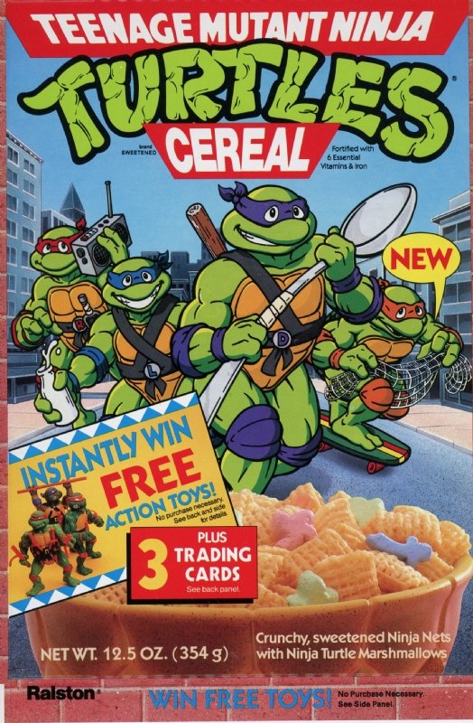 Teenage Mutant Ninja Turtles Cereal 1989 Instant Win Playmates Toys ...