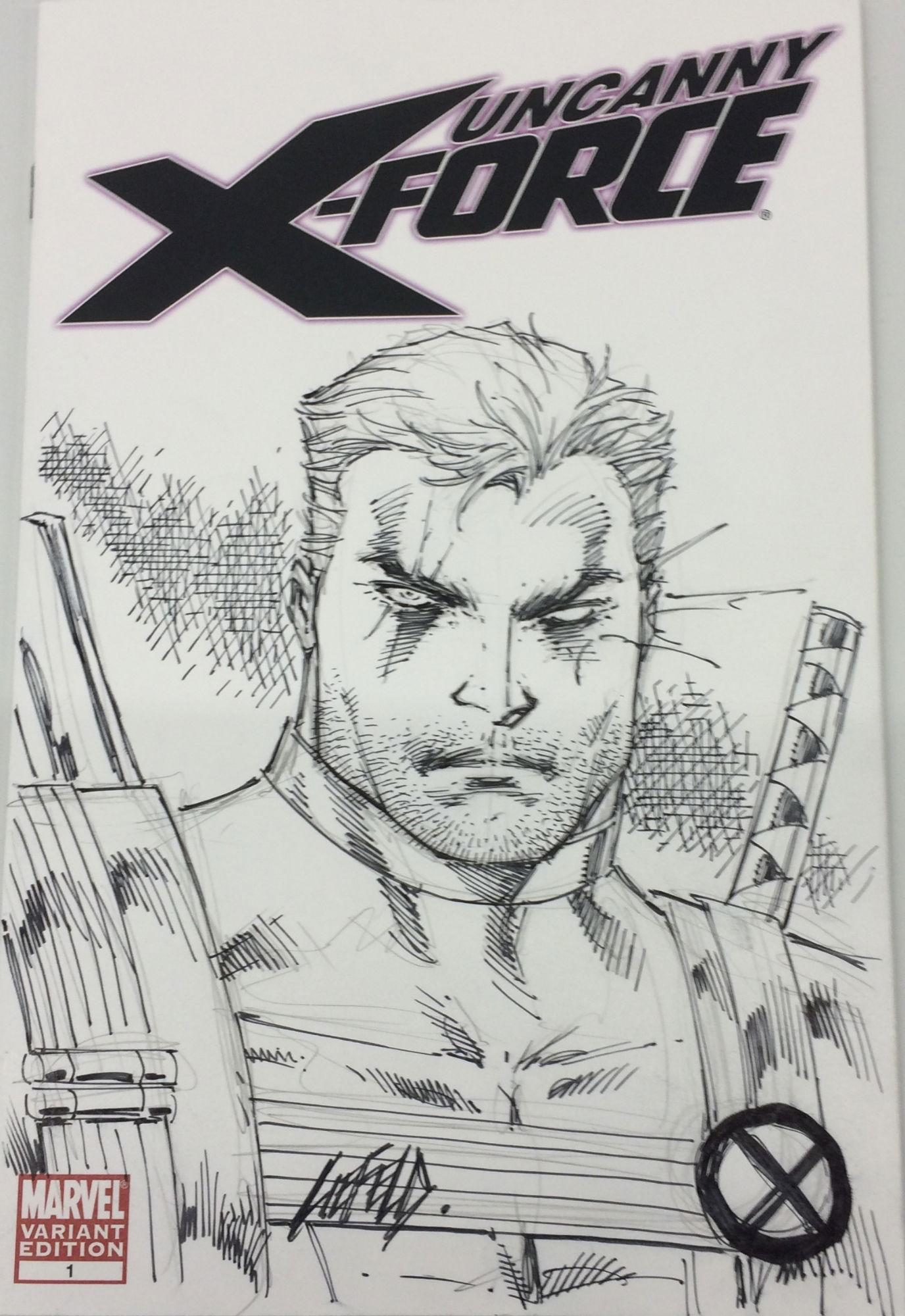 Cable Rob Liefeld Uncanny X-Force Sketch Cover, in Brian