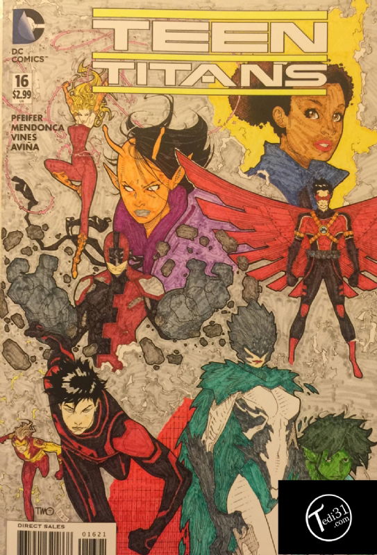 TEEN TITANS ISSUE #16 ADULT COLORING BOOK VARIANT COVER DC COMICS