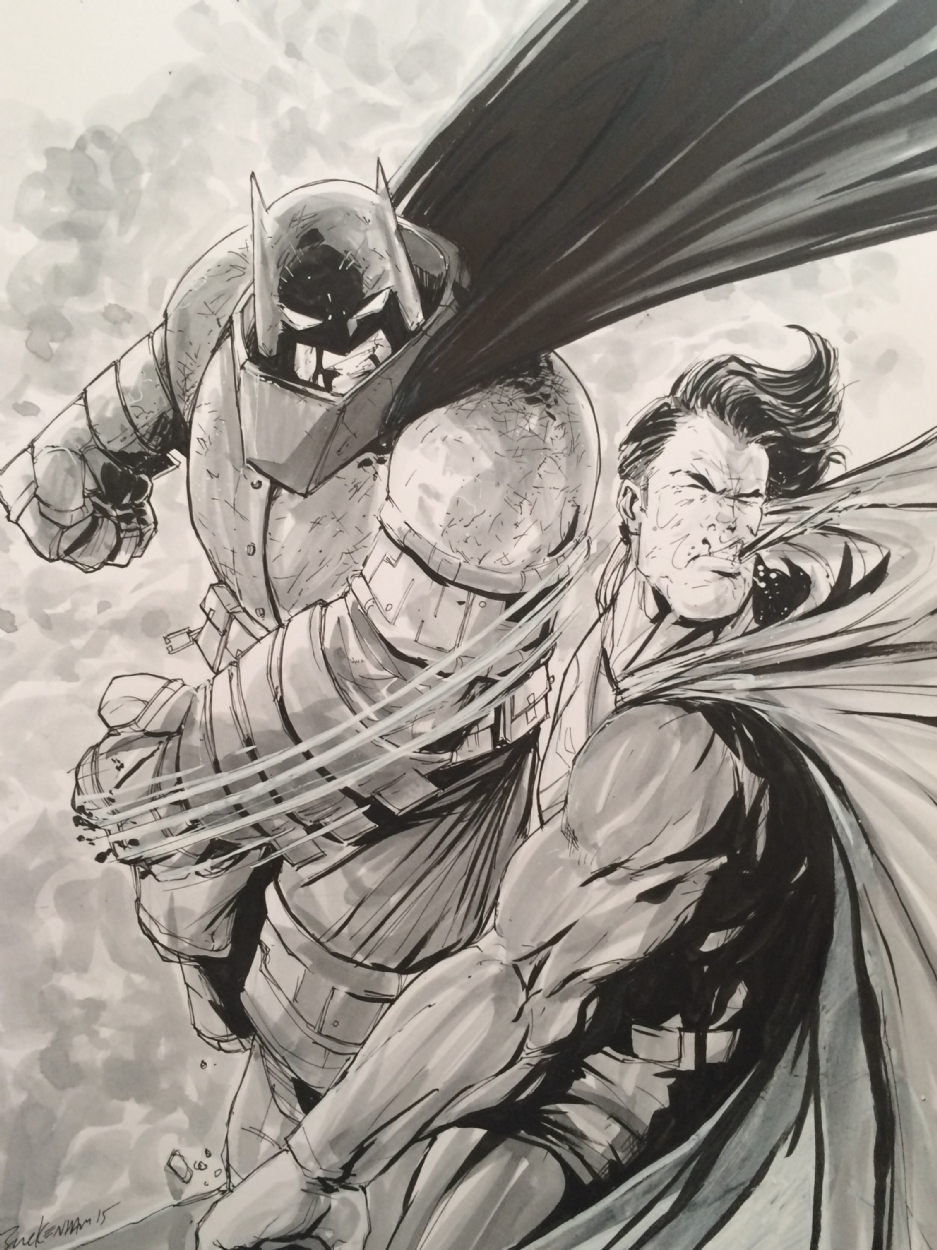 Batman vs superman, in Paul Burkett's Con sketches Comic Art Gallery Room
