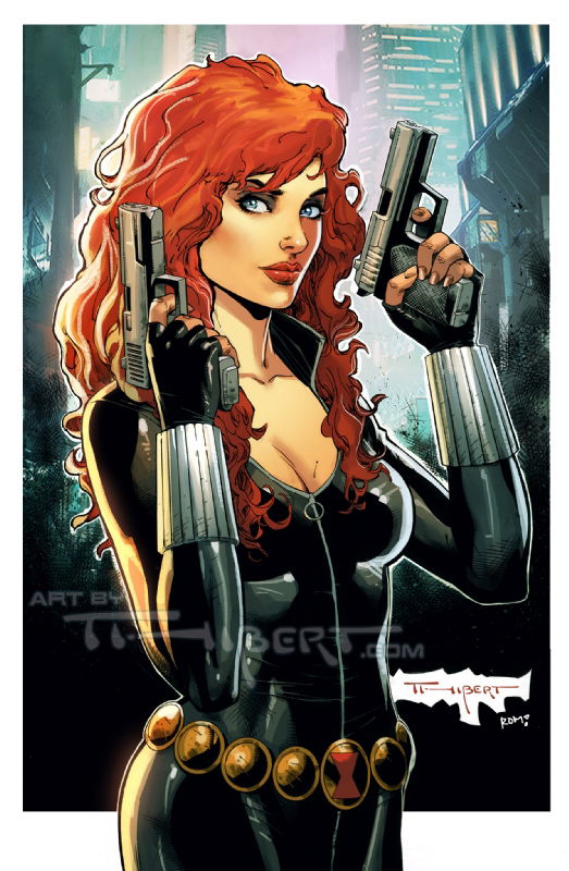 Black Widow, in Art Thibert's For Sale Comic Art Gallery Room