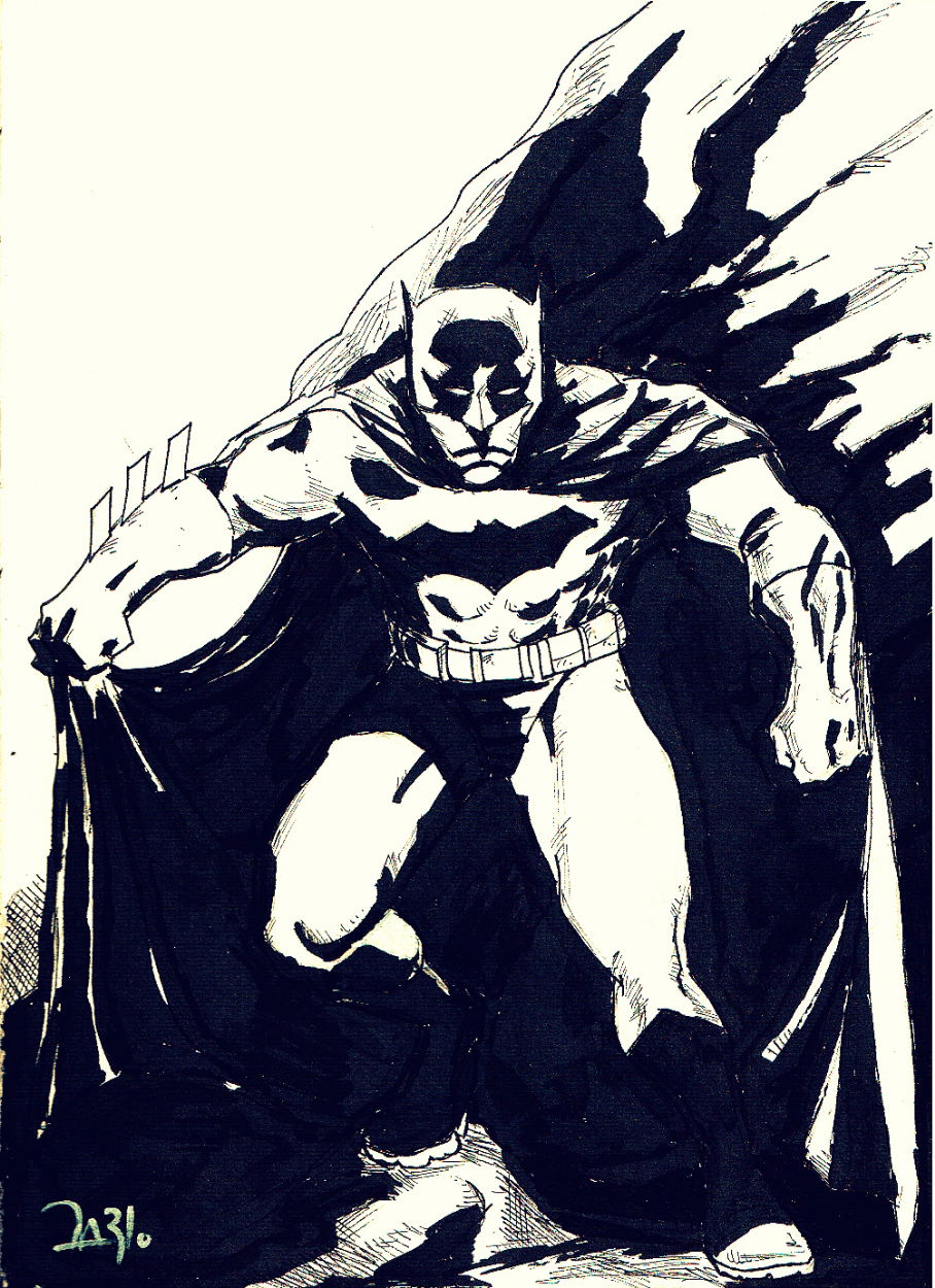 Batman noir, in Pablo Sanchez's Superheroes Comic Art Gallery Room