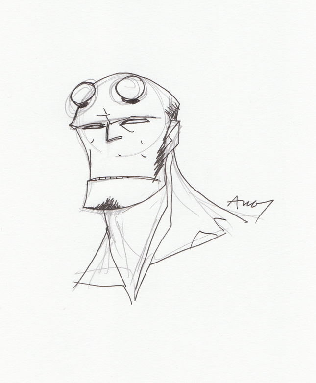 17 Mike Oeming Hellboy, in Nick Warmack's UpSideDown Sketchbook Comic ...