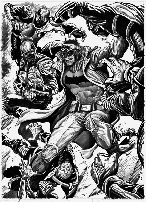 BATMAN VS ARMY, in Edson Novaes's Covers Comic Art Gallery Room