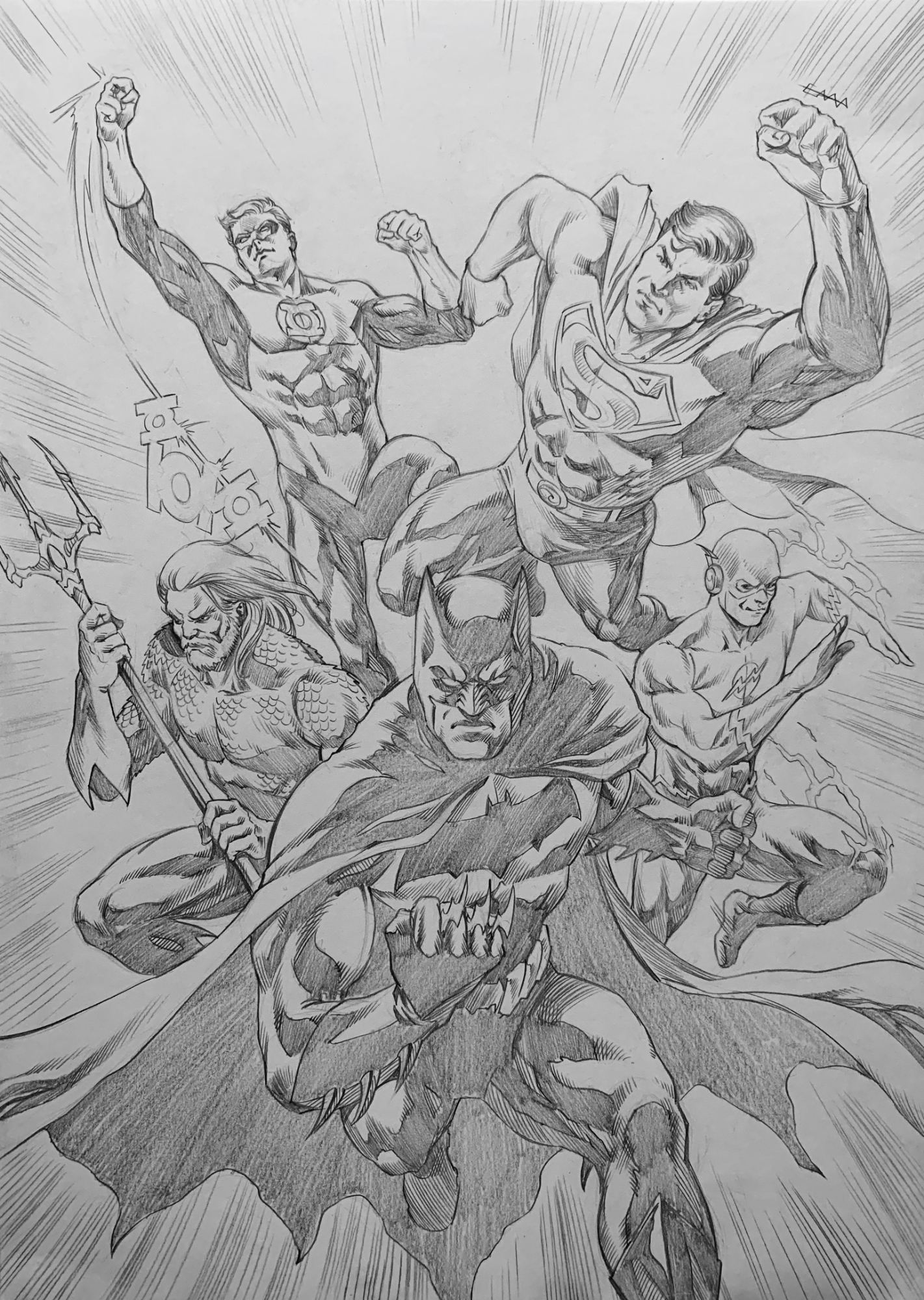 Justice League New 52 (Inks) by wburton19 on DeviantArt