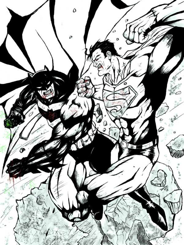 BATMAN VS SUPERMAN - Harsimran singh - Drawings & Illustration,  Entertainment, Movies, Science Fiction Movies - ArtPal