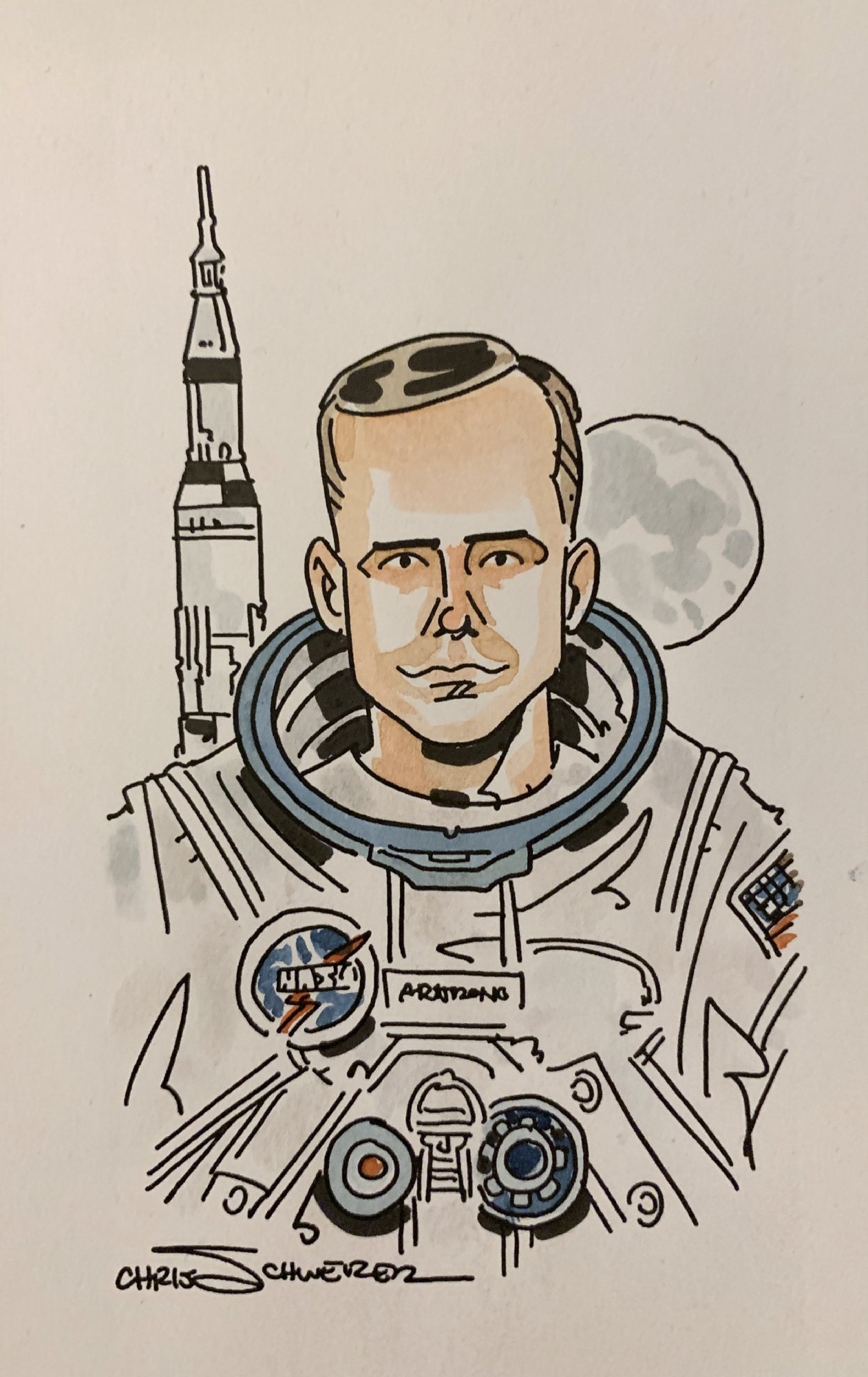 NASA Astronaut Neil Armstrong by Chris Schweizer, in Eric Peters's Misc
