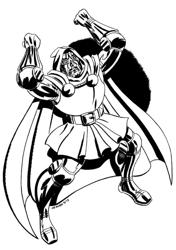 Doctor Doom B&W, in Jed Raven's Marvel Comics Characters Comic Art ...