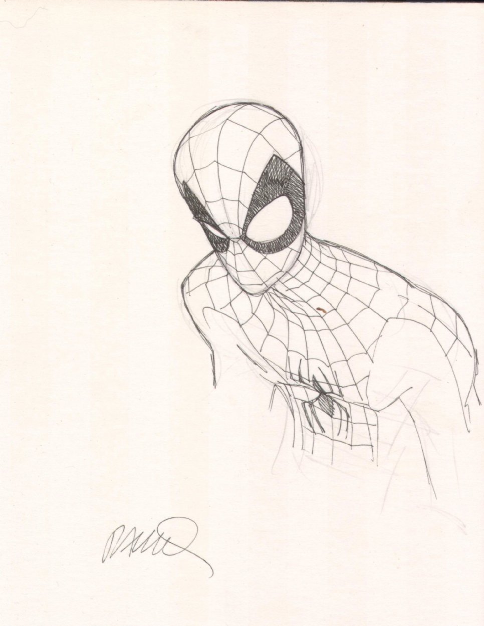 Humberto Ramos Spider Man Sketch In Marcus Wallbank S Con Sketches Comic Art Gallery Room