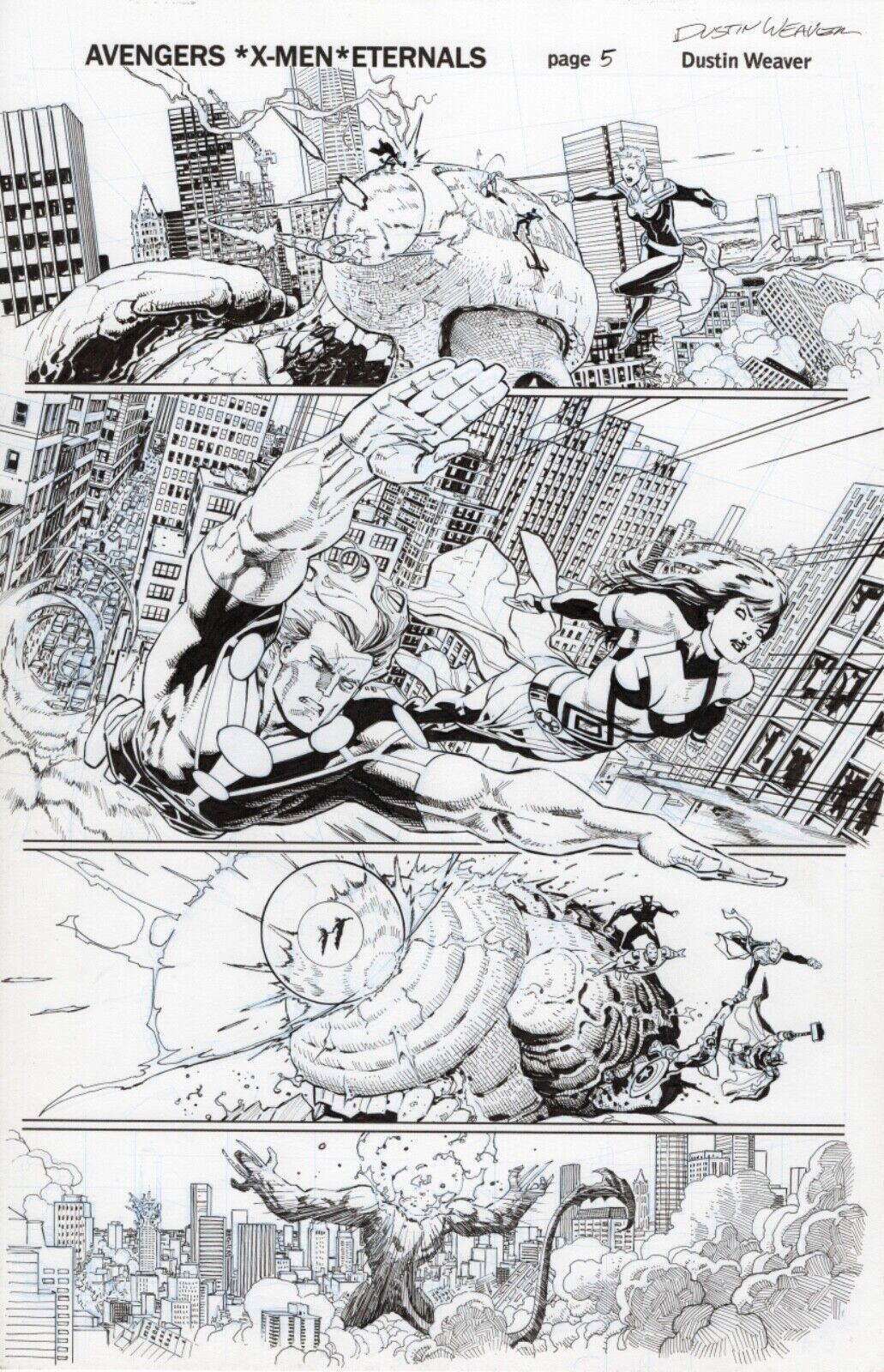 Dustin Weaver Avengers X-Men Eternals Page 5, in Bryan Clark's For Sale ...