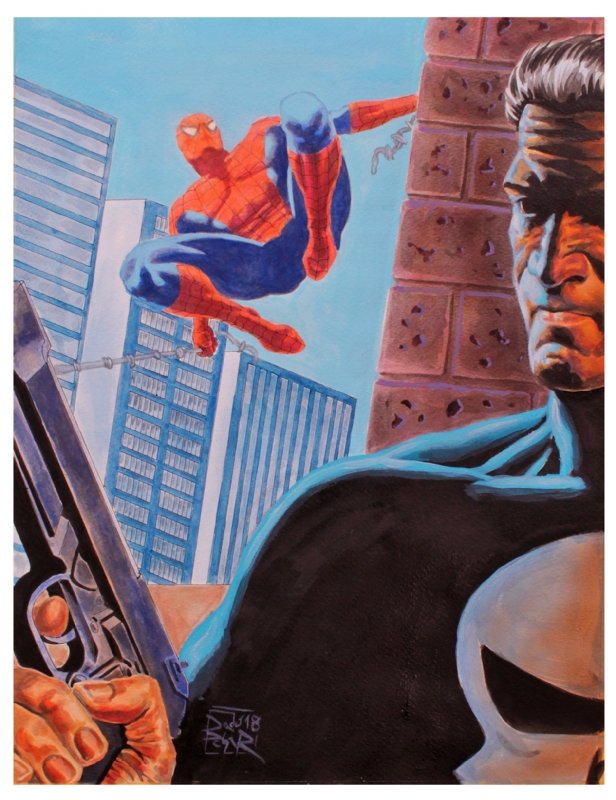 Spiderman vs the Punisher, in Dalibor Dado Pehar's Random paintings and  designs Comic Art Gallery Room