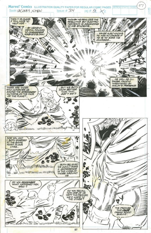 Uncanny X Men 304 Pg 57 John Romita Jr Fatal Attractions Tie In With Professor X Vs Magneto In ron Trites S 1990 S Comic Art Gallery Room