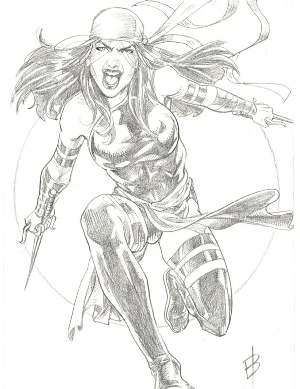 Elektra, in Eric Lee's Edilson Bilas Comic Art Gallery Room