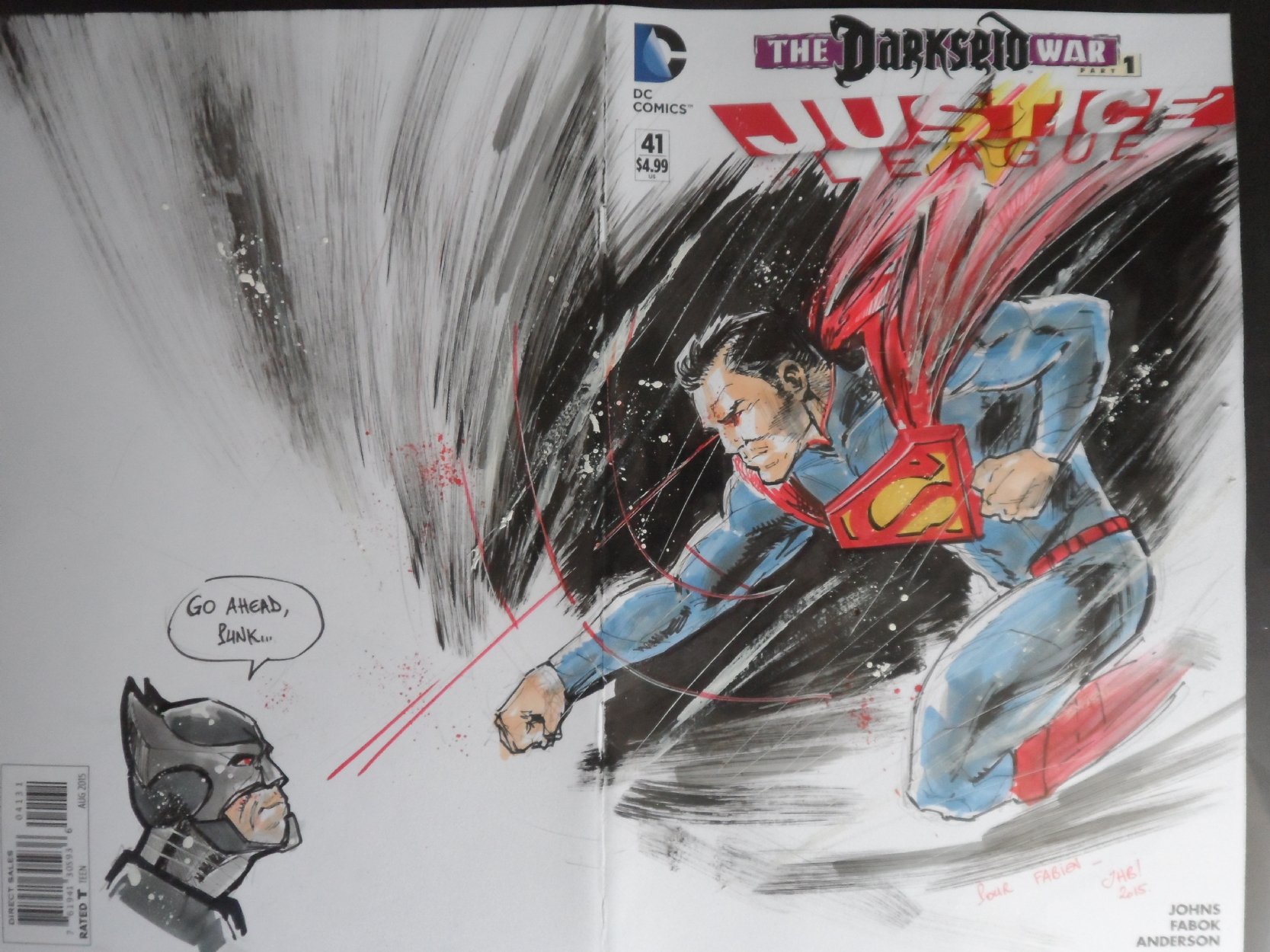 Batman vs Superman Injustice blank cover Julien Hugonnard-Bert, in Fab'  P.'s My gallery Comic Art Gallery Room