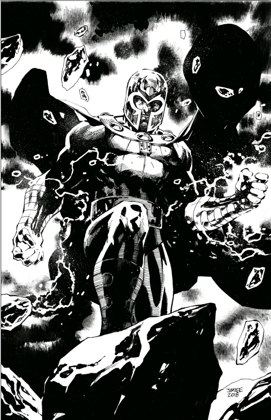 The greatest Xmen Villian Magneto by Jim Lee (2018), in JN 80's Xmen art  Comic Art Gallery Room