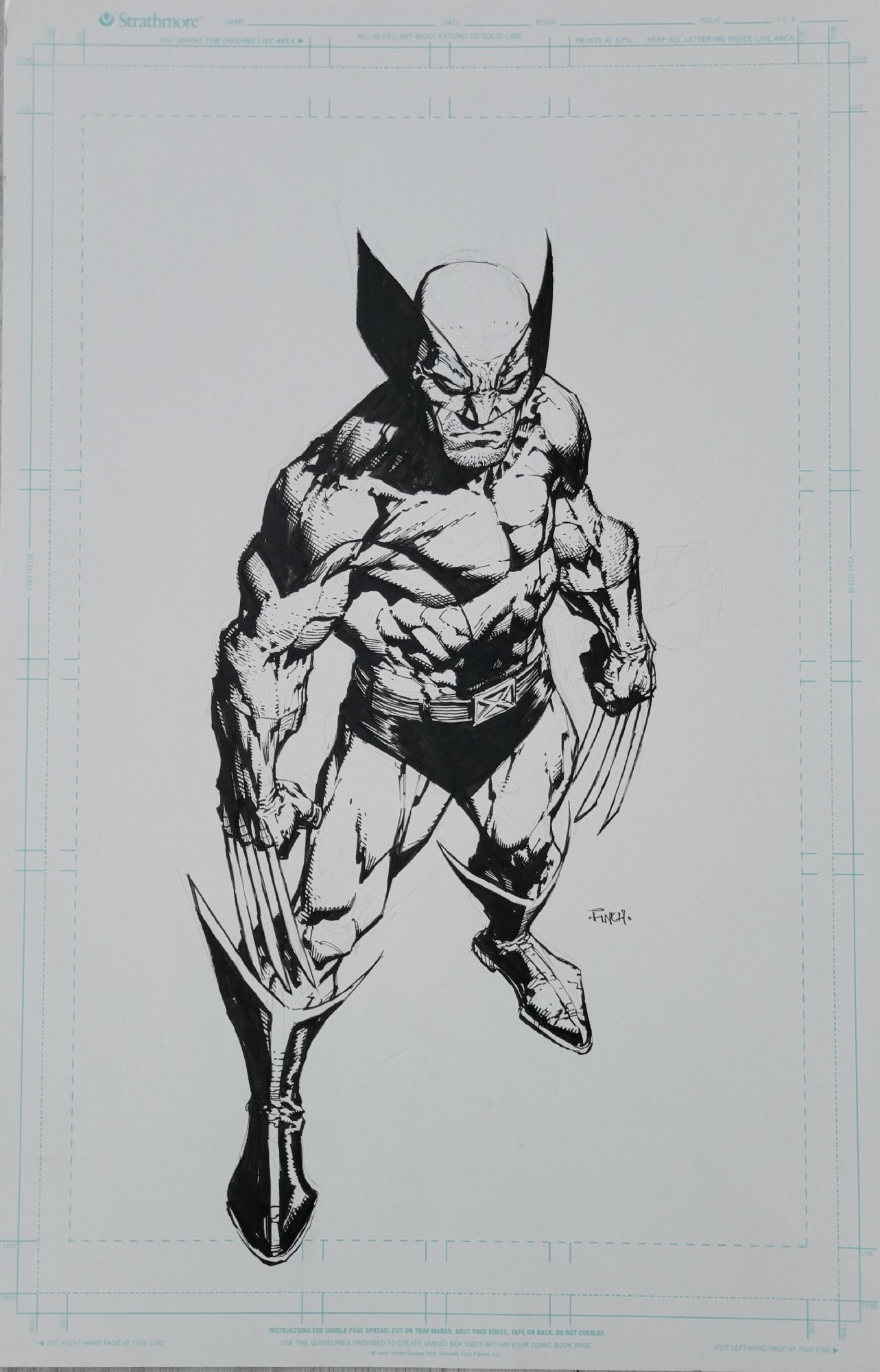 Wolverine Original Art Canvas Sketch 6x8 (1 of 1) Marvel