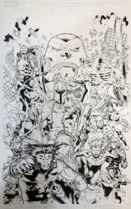 Xmen Age of Apocalypse omnibus cover (2012)/ Magneto, Weapon X, Mr. Sinister, Comic Art