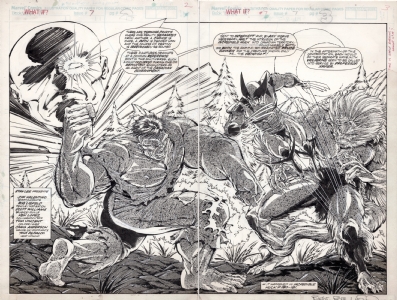 What if issue #7 (First appearance Wolverine vs Hulk vs Wendigo) by Rob Liefeld and Scott Williams (1989), Comic Art