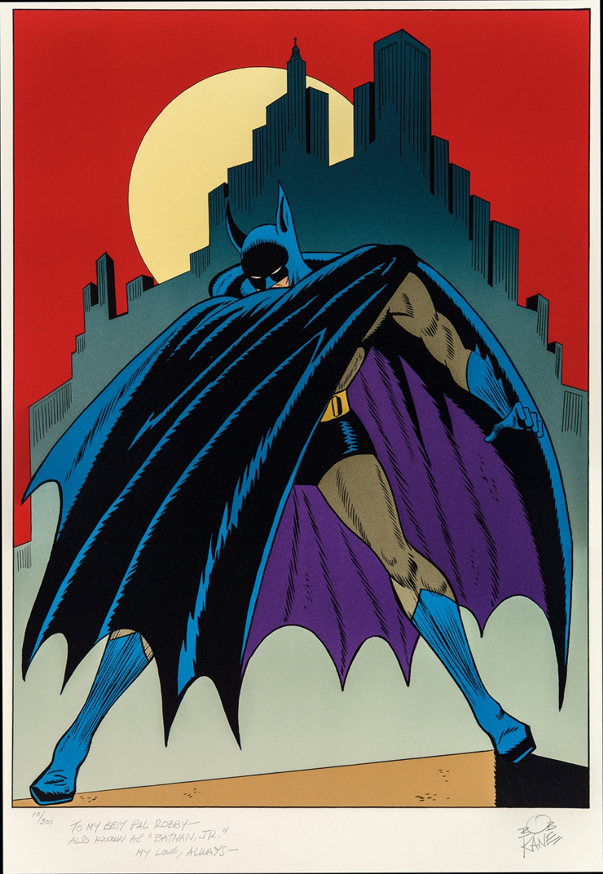 Bob Kane Batman Vigil Over Gotham City LE Lithograph, in Rob Hughes's  Artwork - Personal Collection Comic Art Gallery Room