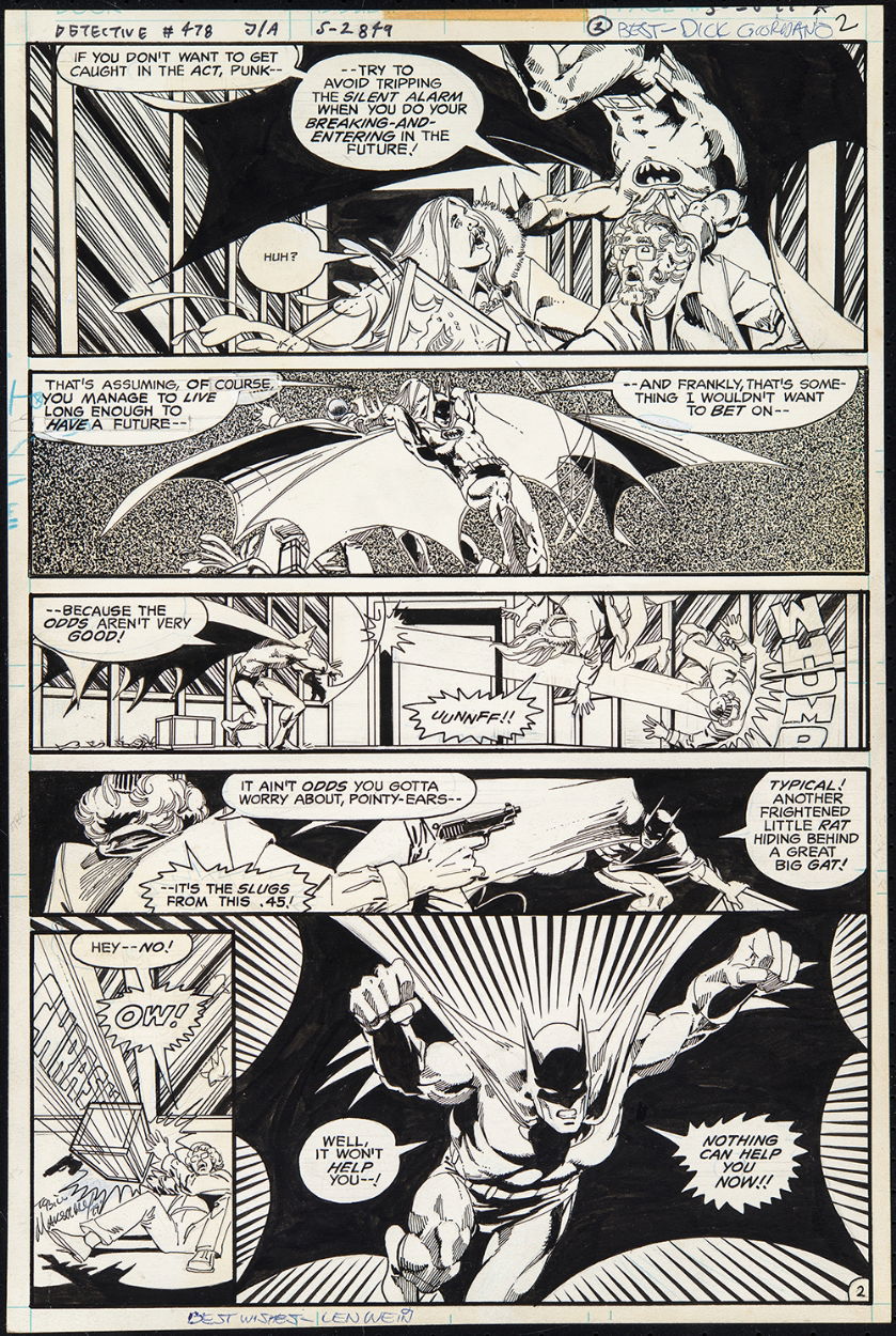 Detective Comics #478 art by Marshall Rogers Batman , in Rob Hughes's SOLD  Comic Art Gallery Room