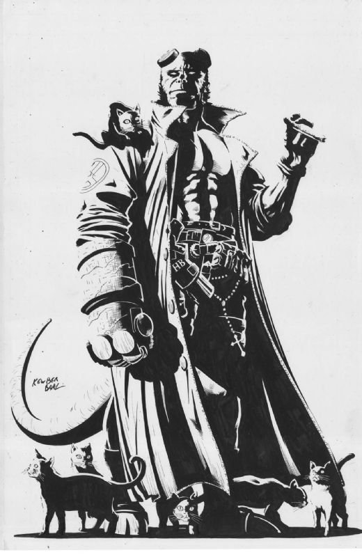 Hellboy, in Kewber Baal's Covers and Commissions Comic Art Gallery Room