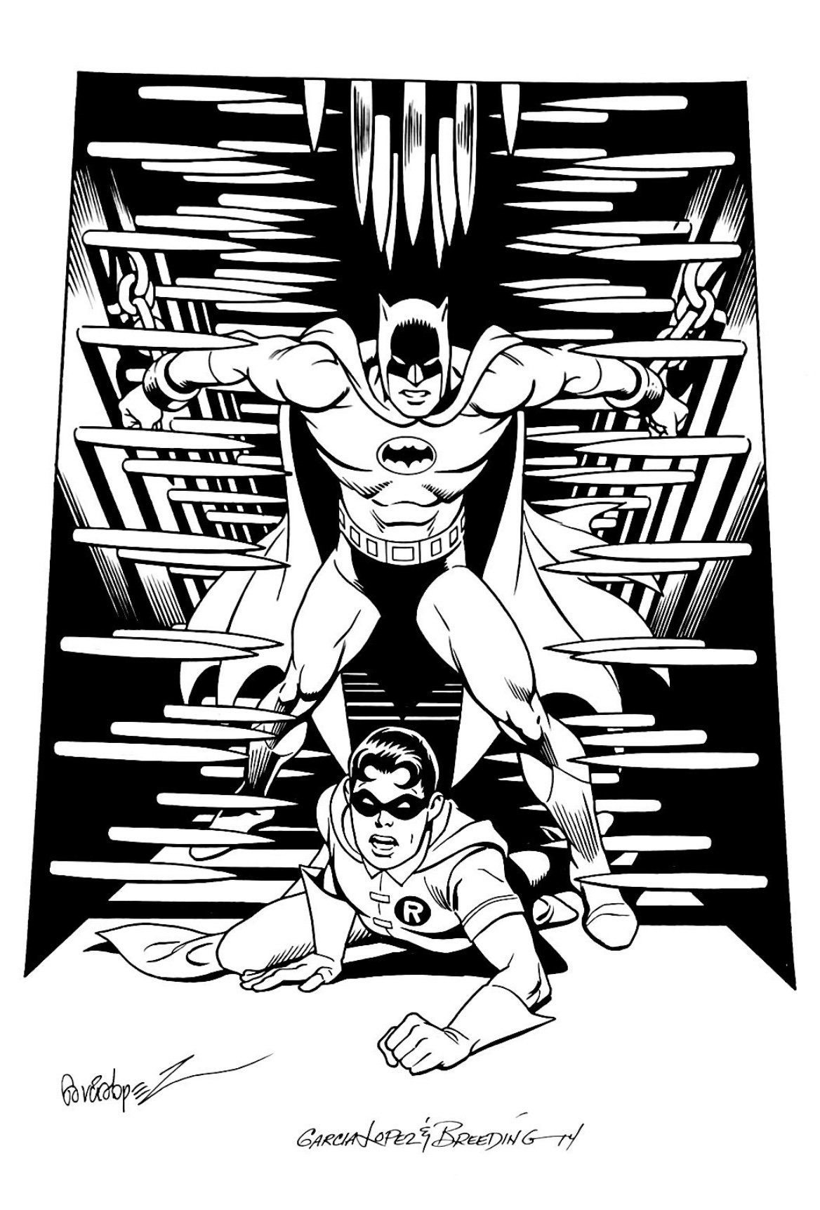 Batman and Robin by Jose Luis Garcia Lopez, in R M's Batman Comic Art  Gallery Room