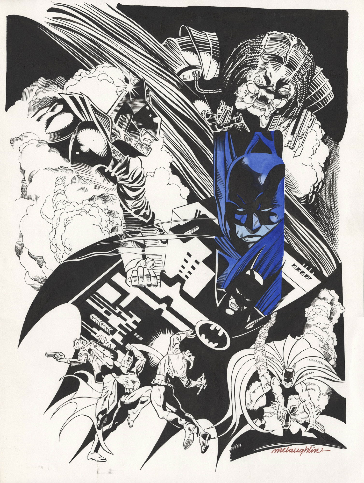 Batman vs Predator illustration by Frank McLaughlin, in R M's Batman ...