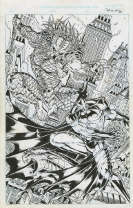 Batman vs Predator by Peter Vale Comic Art