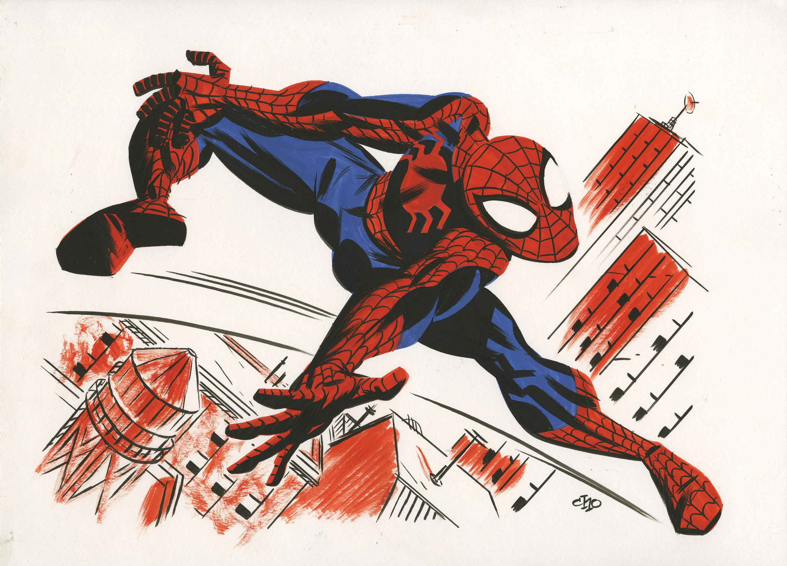 Spider-man by Michael Cho, in R M's Spider-man Comic Art Gallery Room