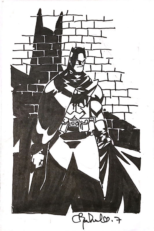 Batman Illustration By Chris Bachalo, In R M's Sold Comic Art Gallery Room