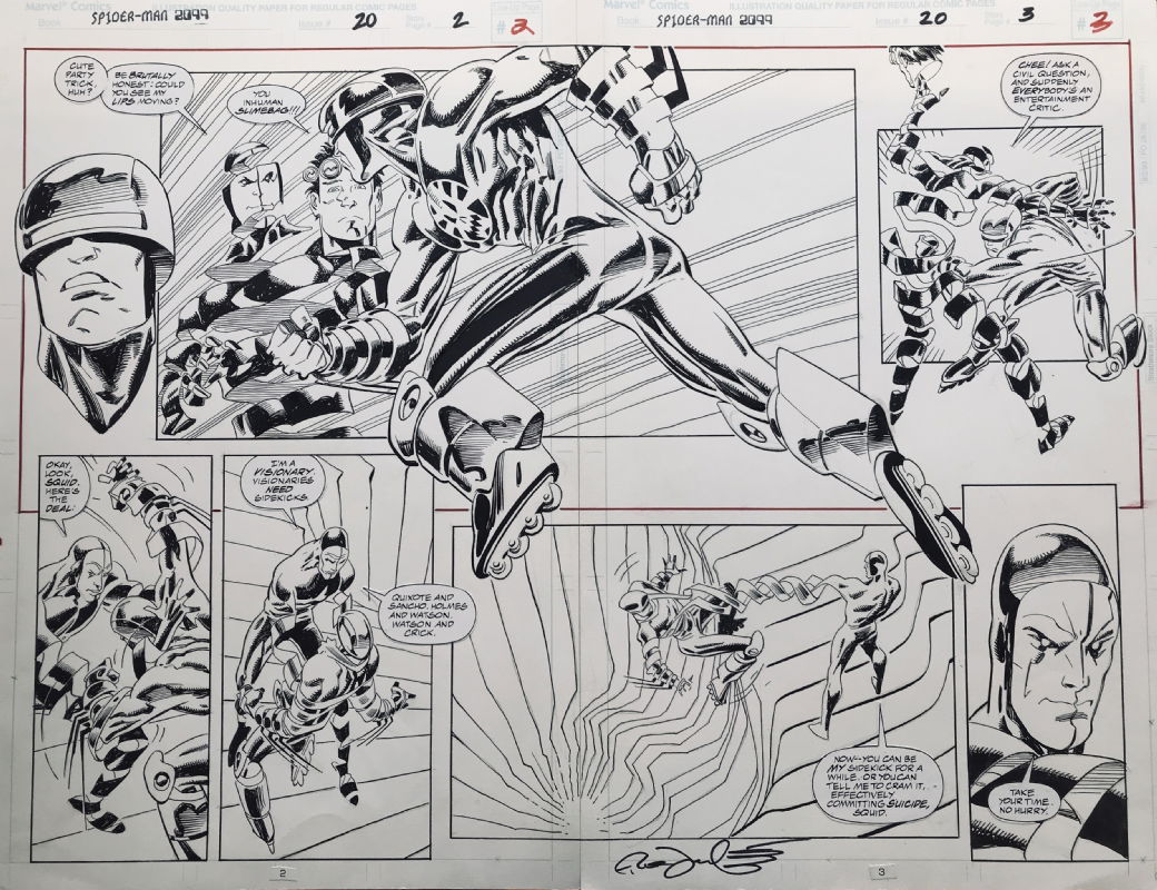 Spider Man 99 Pg 2 3 Rick Leonardi Al Williamson Sold In Chris Lutes S Sold Comic Art Gallery Room