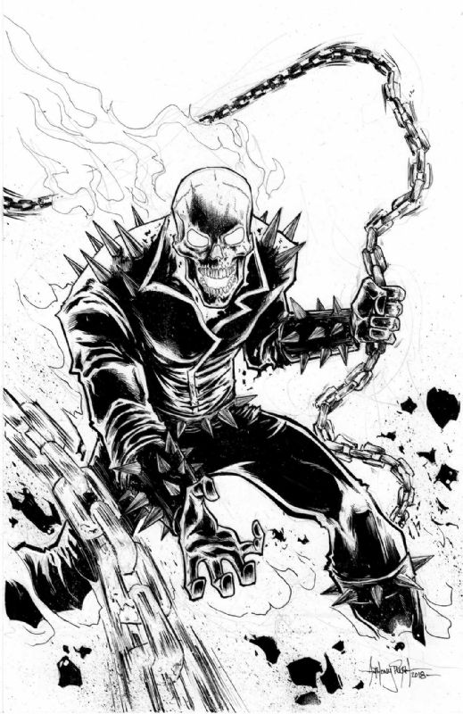 Ghost Rider, in Anthony Pugh's Art Comic Art Gallery Room