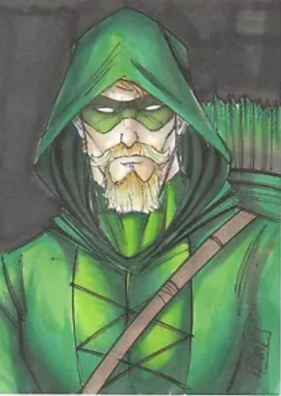 Green Arrow, Ollie, in Jack Larsen's DC Green Arrow Comic Art Gallery Room