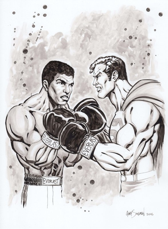 Superman Vs Muhammad Ali In Mike A S The Fortress Exhibit Room Comic