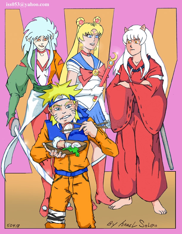  Ryoko, Sailor Moon, Inuyasha & Naruto (clr) Comic Art