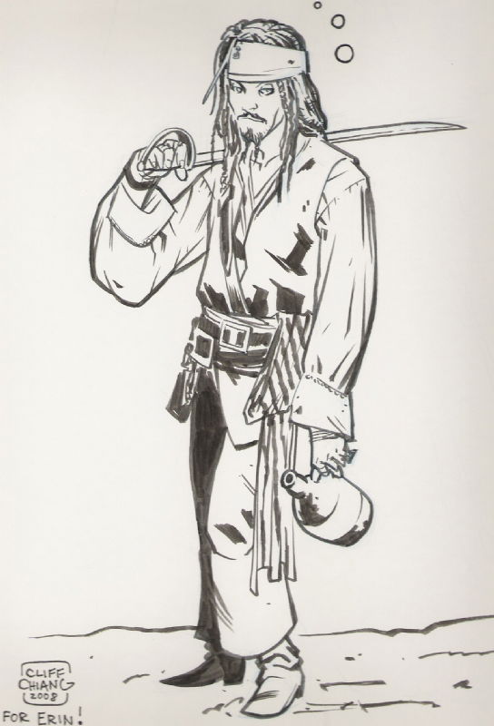 Cpt Sparrow By Cliff Chiang In Ray Blancos Captain Jack Sparrow Comic Art Gallery Room 2786